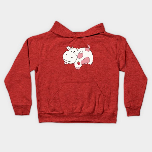 Strawberry cow Kids Hoodie by Libiland